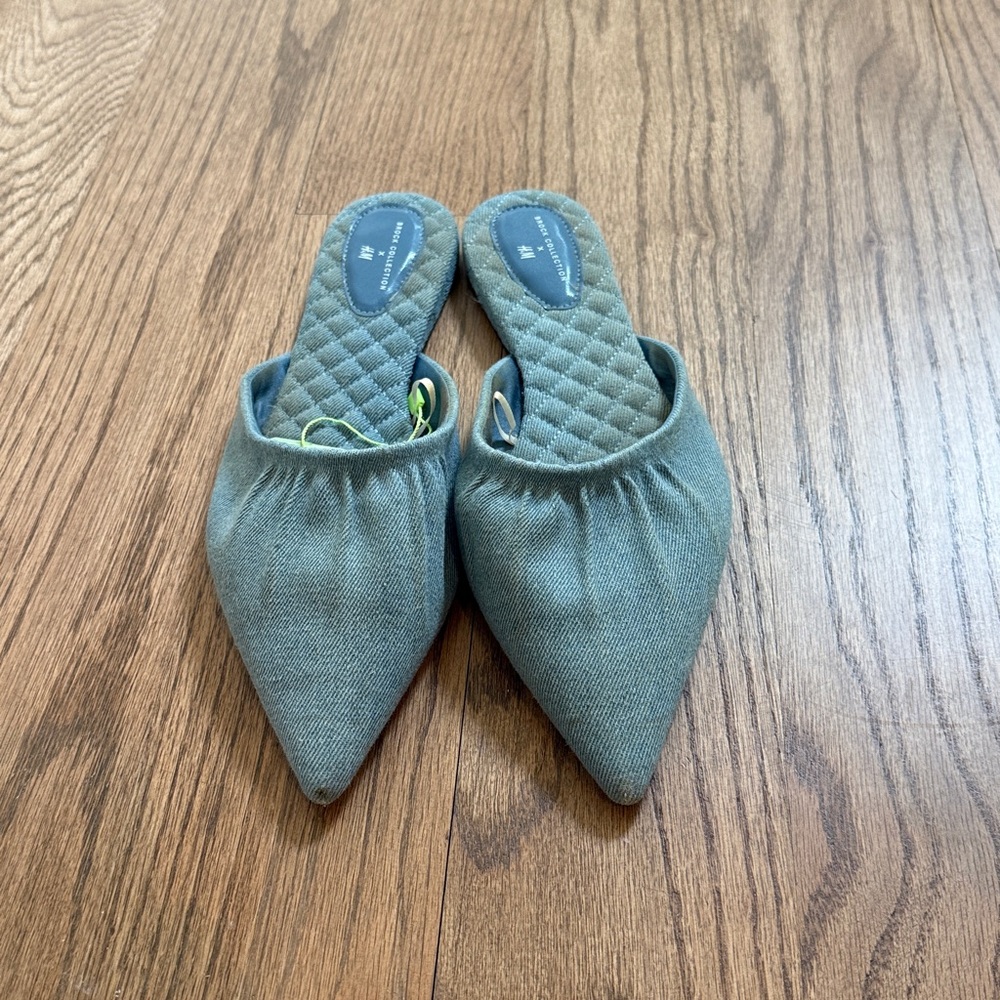 H&M Elegant Denim Pointed Mules